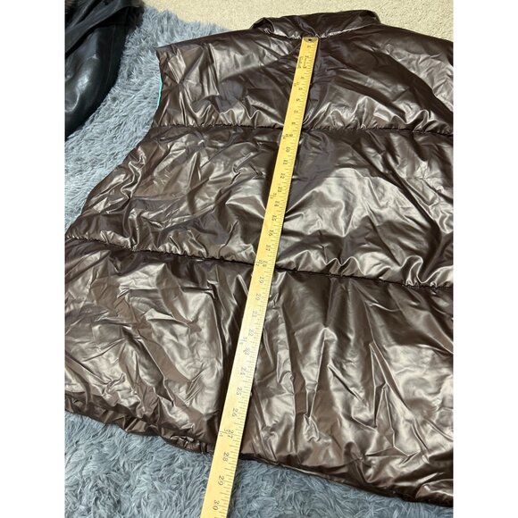 NWT Fabletics Oversized Puffer Vest XX/1X Cacao/Aqua Beach - Picture 7 of 9